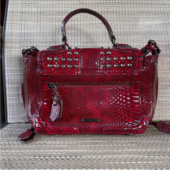 Rebecca Minkoff Red Studded Crossbody Handbag - Picture 9 of 14